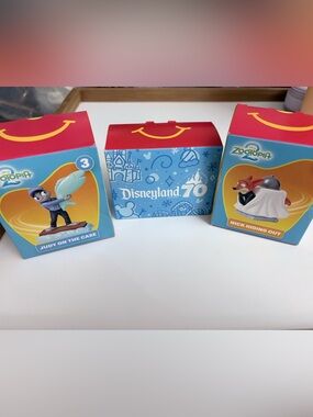 Lot 3 McDonald's Happy Meal Toys Disney 70th Anniversary Zootopia 2 NEW